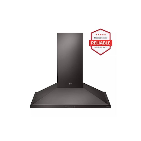 Lg 36ftft Black Stainless Steel Wall Mount Chimney Range Hood with 600 CFM Blower HCED3615D